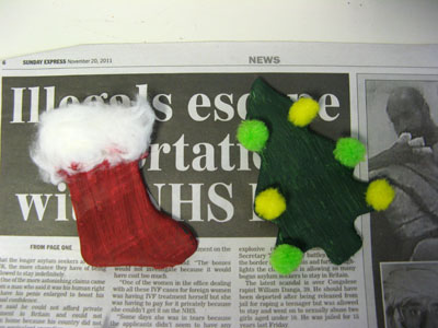 Some of the Xmas Clay Magnets made during my drop-in art workshop!